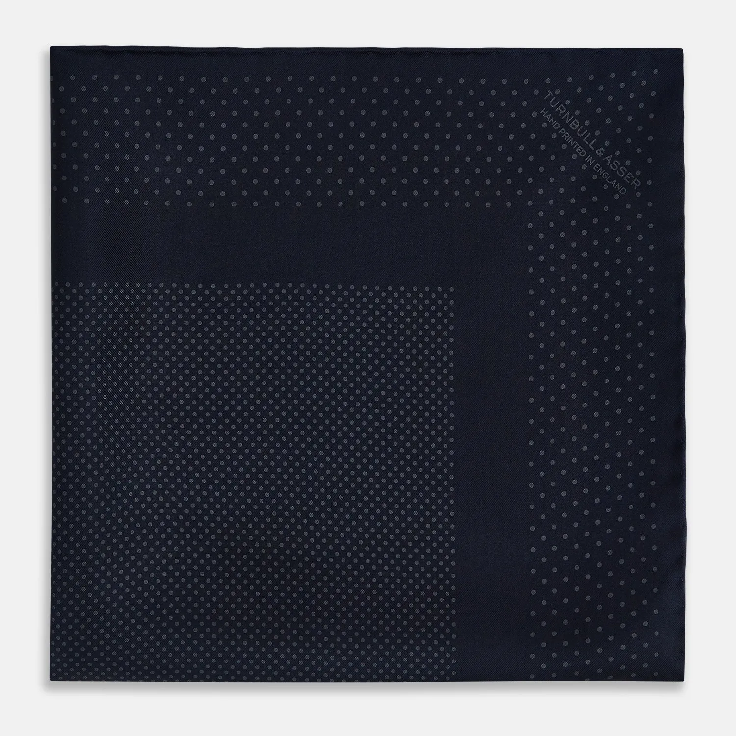 Navy and Charcoal Dot Silk Pocket Square sold by Turnbull & Asser product image thumbnail 4