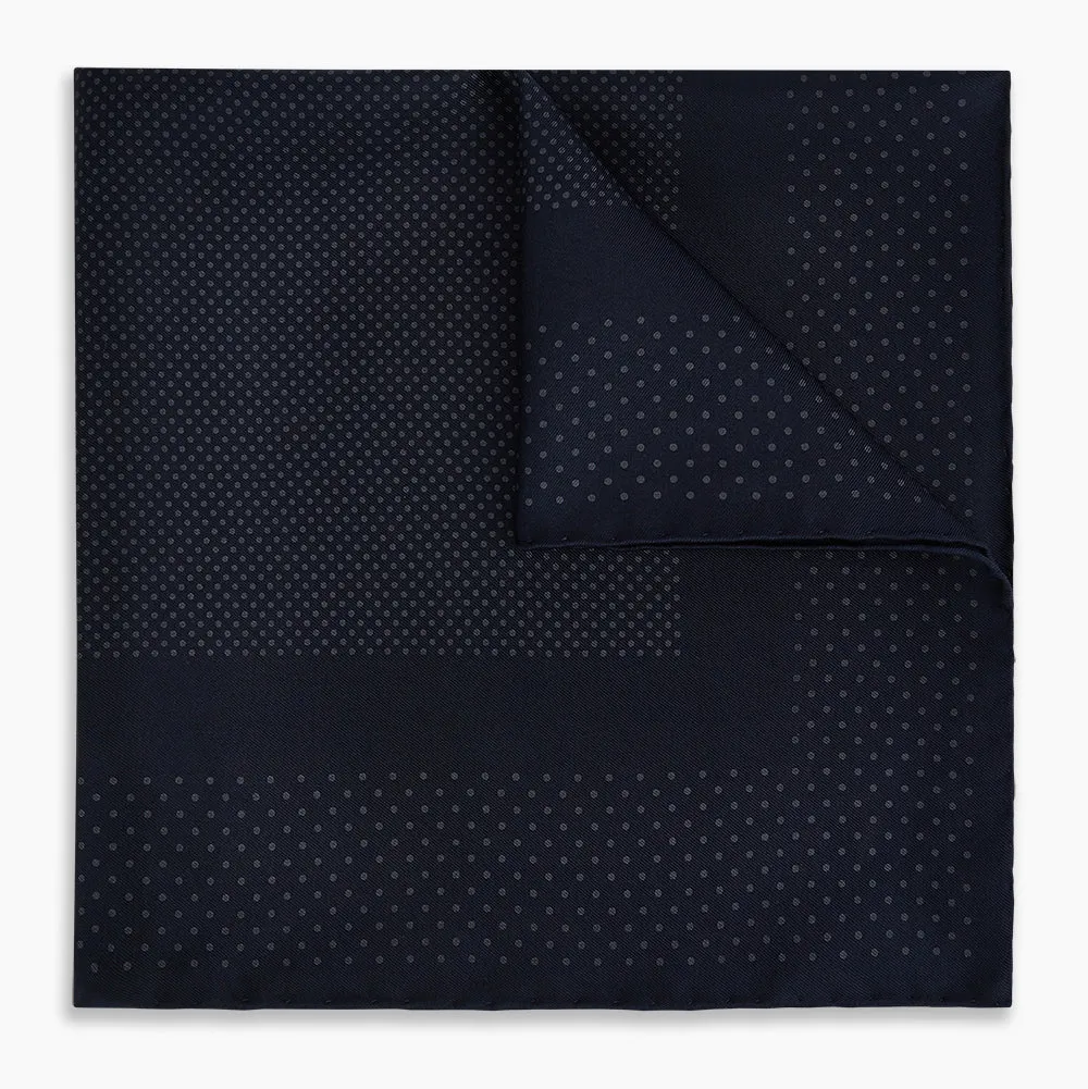 Navy and Charcoal Dot Silk Pocket Square sold by Turnbull & Asser product image thumbnail 5