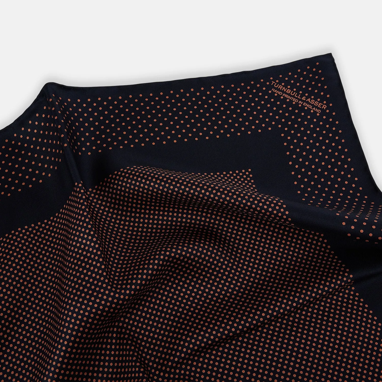 Navy and Blush Dot Silk Pocket Square sold by Turnbull & Asser product image thumbnail 2