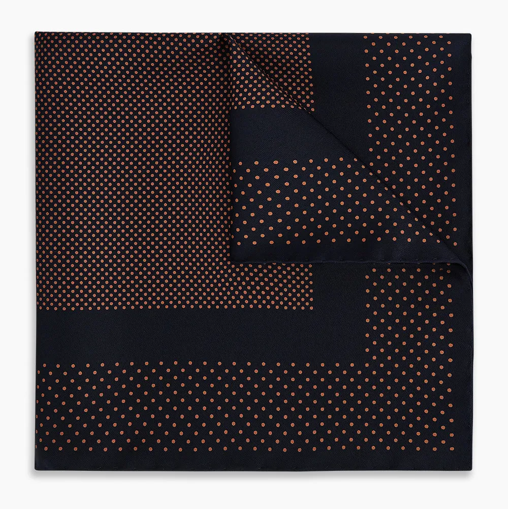 Navy and Blush Dot Silk Pocket Square sold by Turnbull & Asser product image thumbnail 5