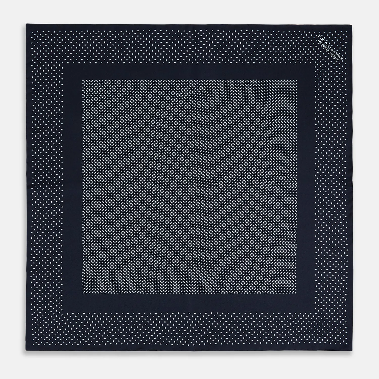 Navy and Light Blue Dot Silk Pocket Square sold by Turnbull & Asser product image thumbnail 4