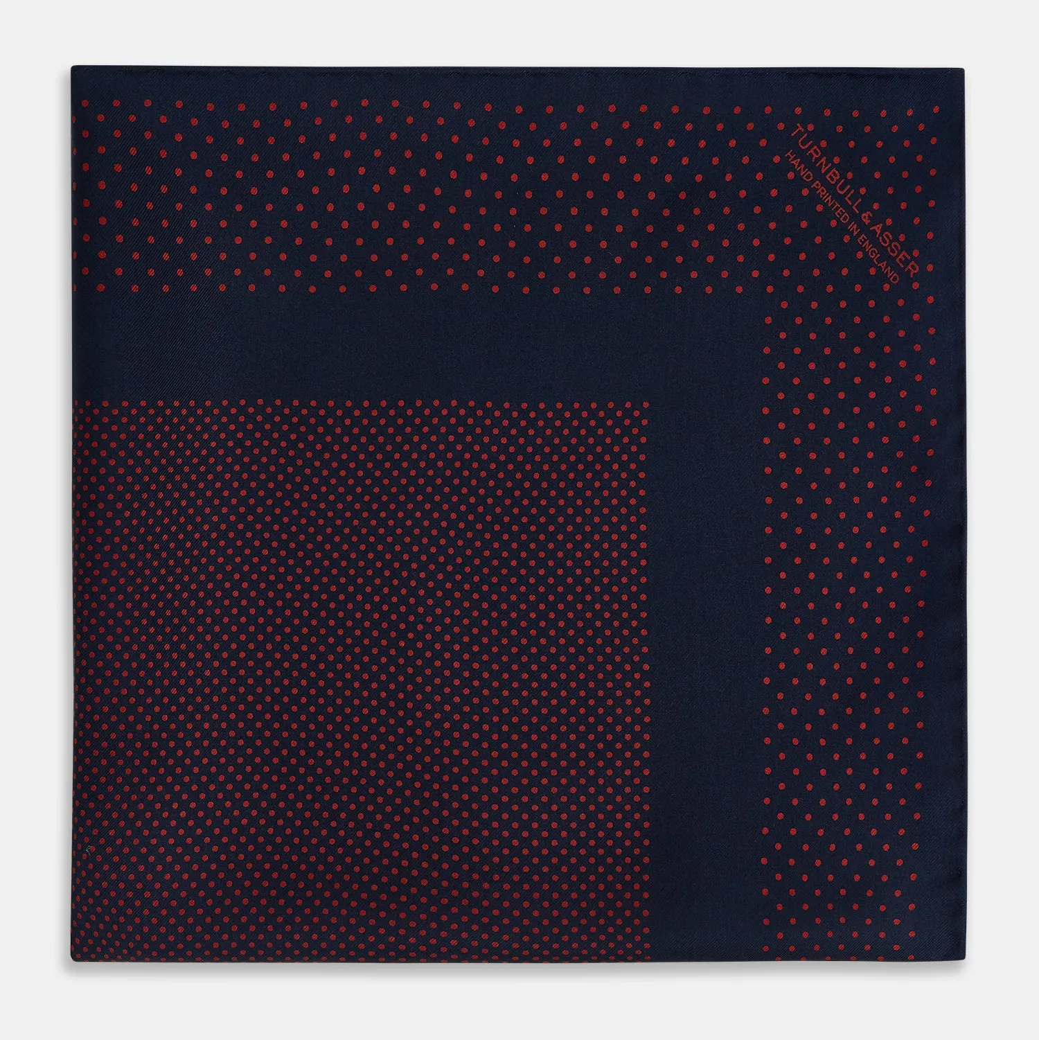 Navy and Red Dot Silk Pocket Square sold by Turnbull & Asser product image thumbnail 3