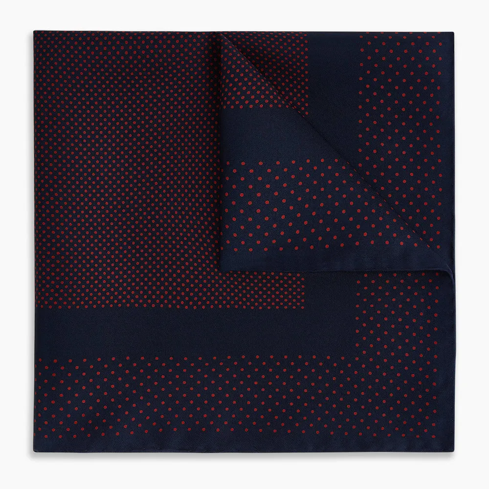Navy and Red Dot Silk Pocket Square sold by Turnbull & Asser product image thumbnail 5