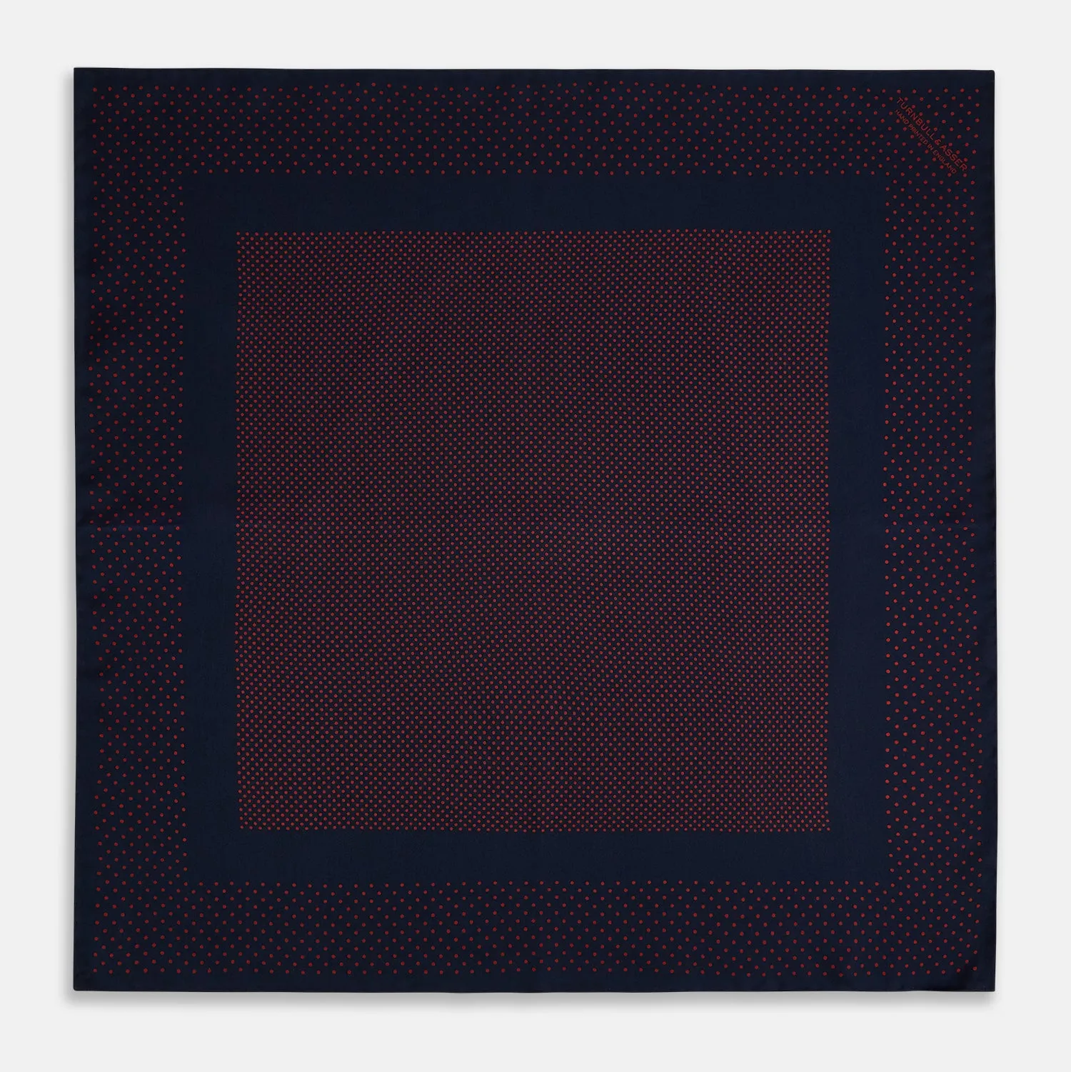 Navy and Red Dot Silk Pocket Square sold by Turnbull & Asser product image thumbnail 4