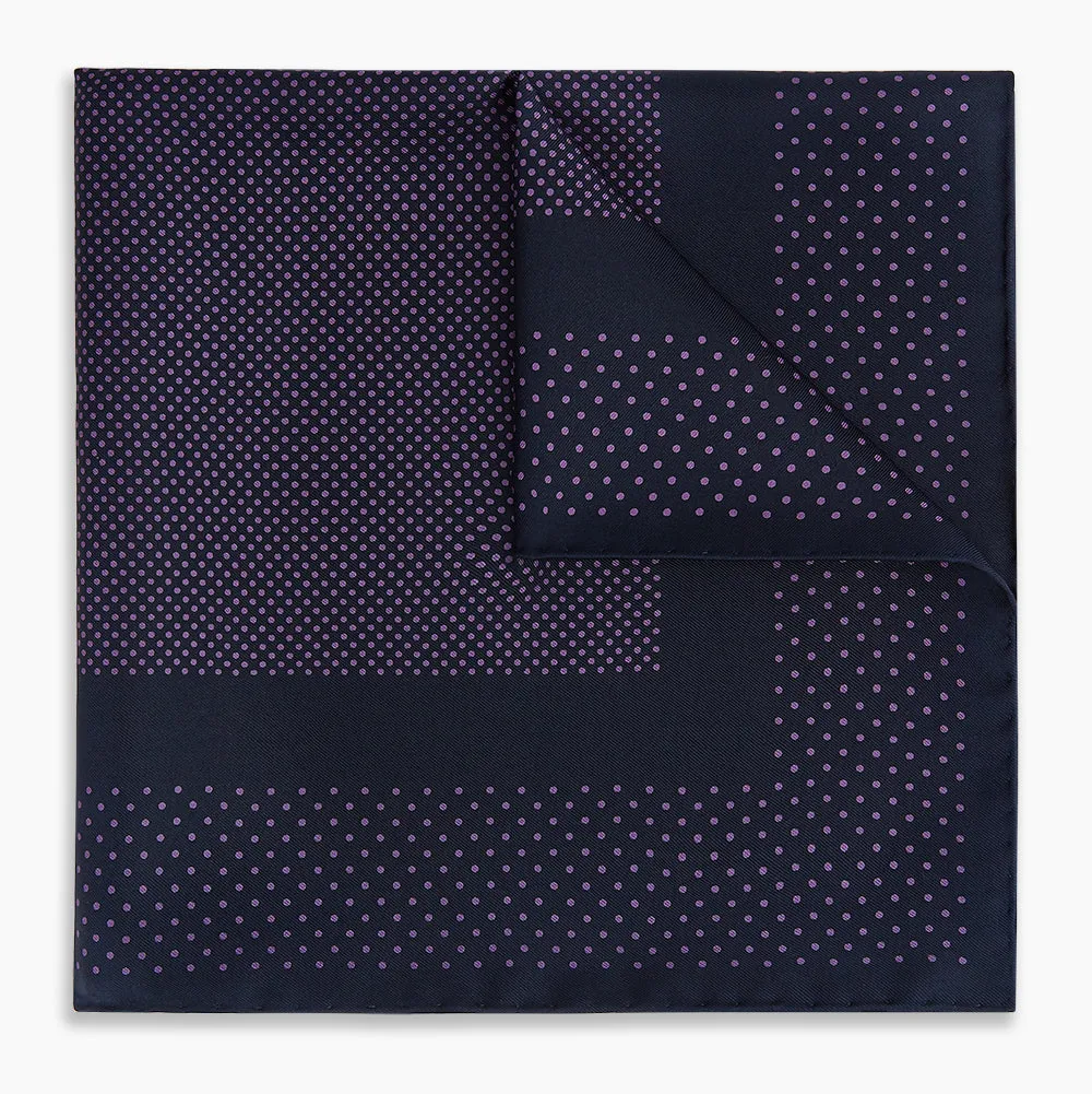 Navy and Purple Dot Silk Pocket Square sold by Turnbull & Asser product image thumbnail 5