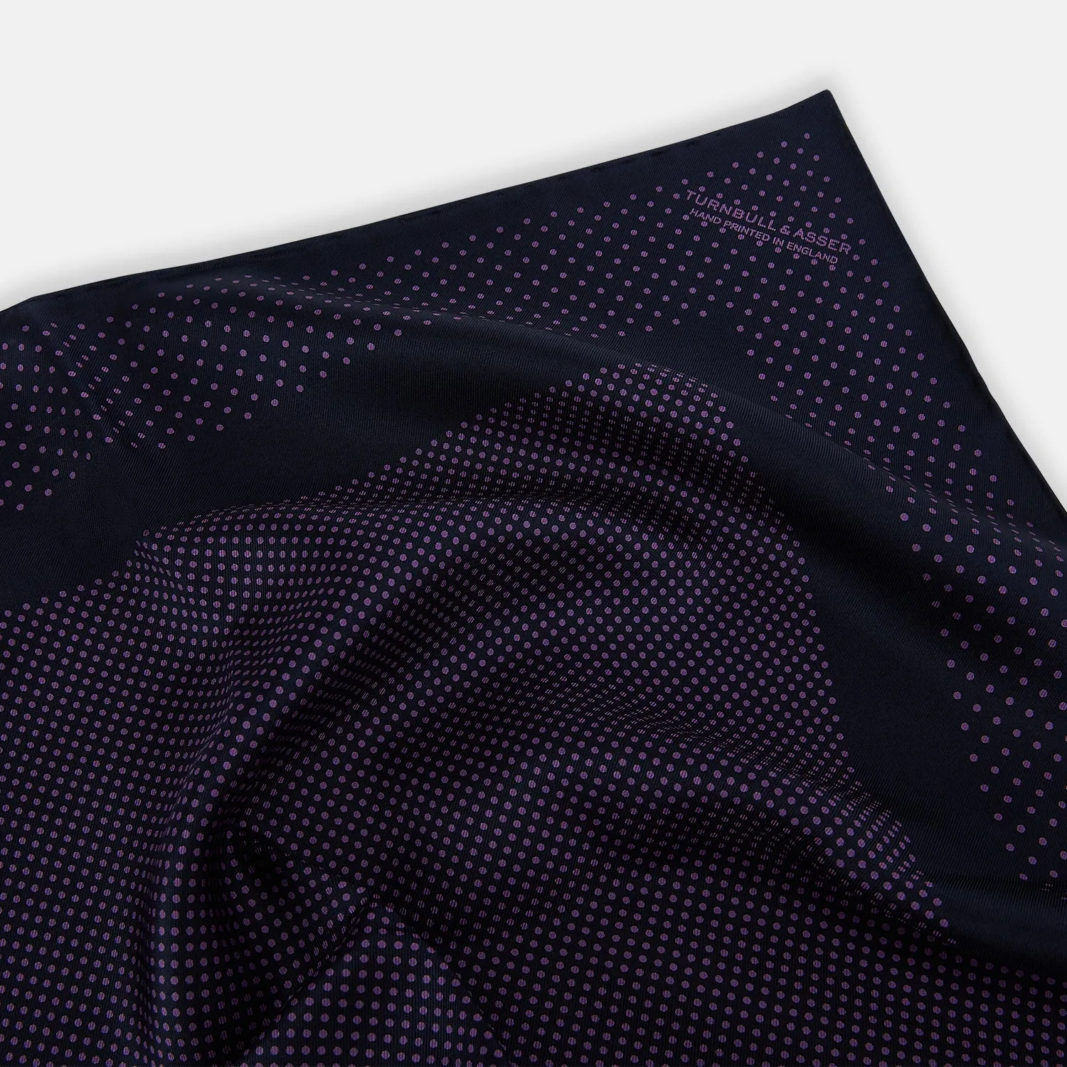 Navy and Purple Dot Silk Pocket Square sold by Turnbull & Asser product image thumbnail 2