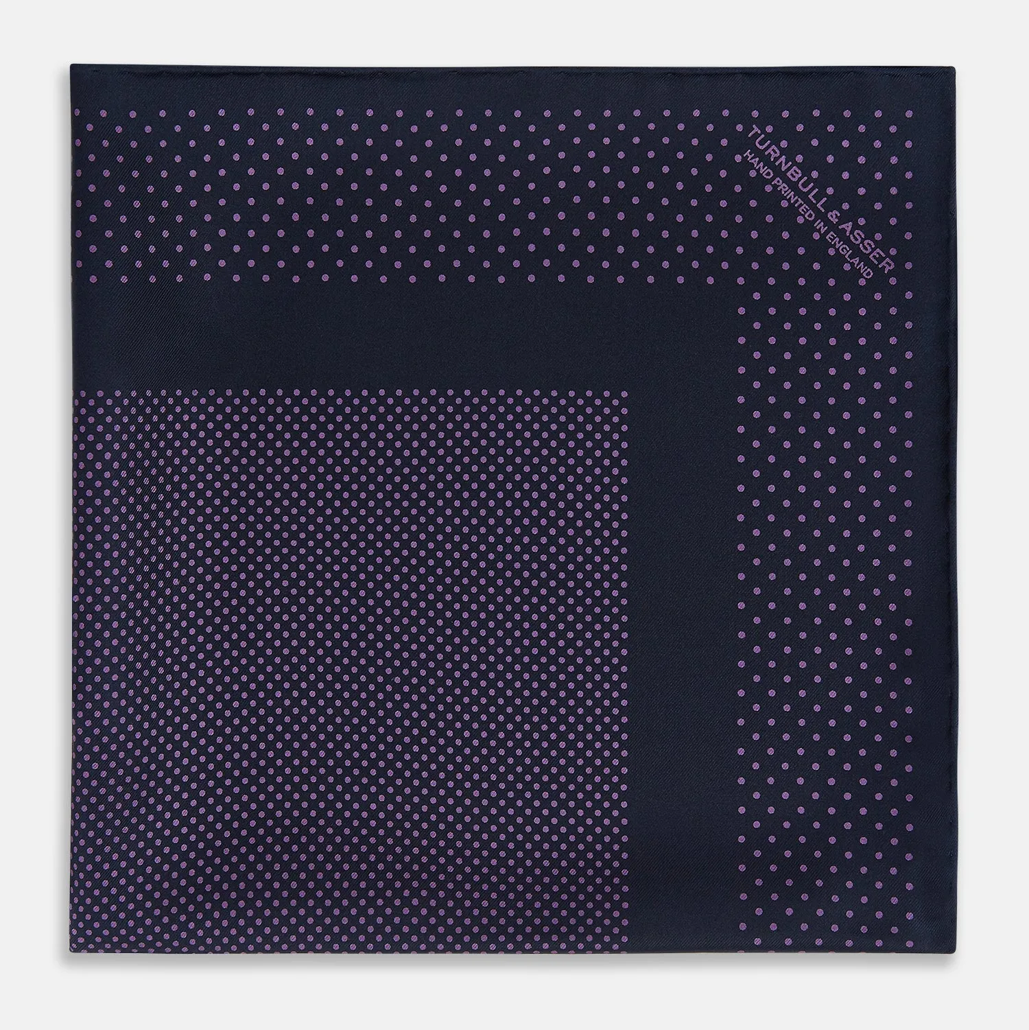 Navy and Purple Dot Silk Pocket Square sold by Turnbull & Asser product image thumbnail 3
