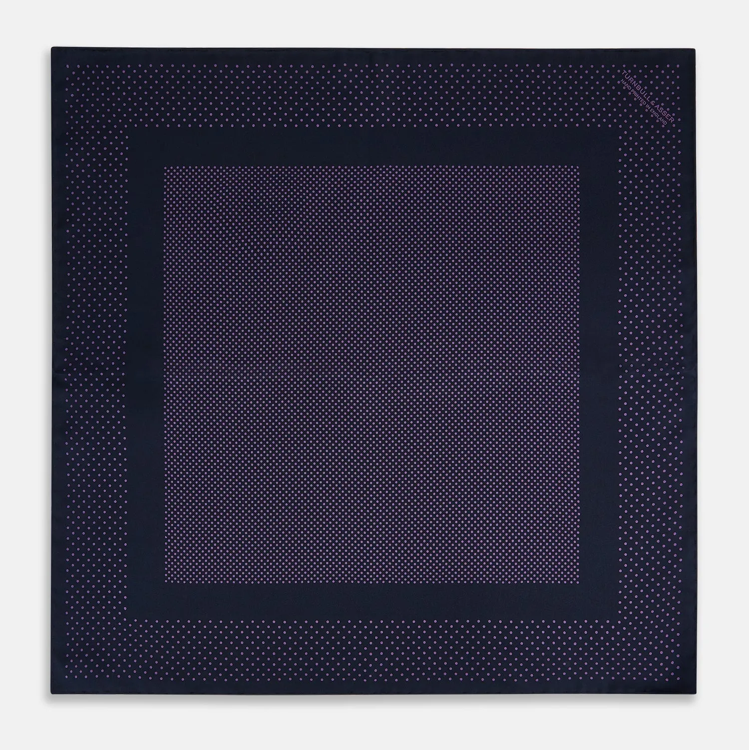 Navy and Purple Dot Silk Pocket Square sold by Turnbull & Asser product image thumbnail 4