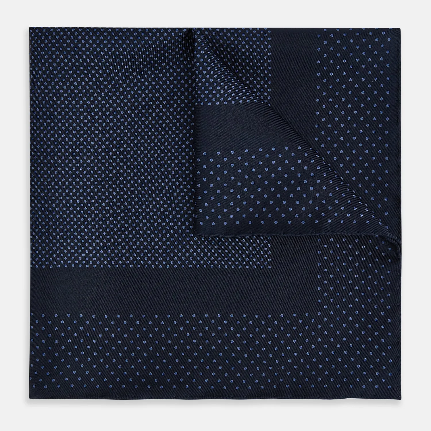 Midnight Blue Dot Silk Pocket Square sold by Turnbull & Asser