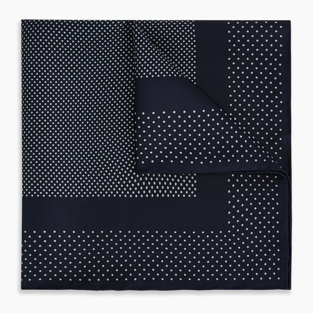 Navy and Grey Dot Silk Pocket Square sold by Turnbull & Asser product image thumbnail 5