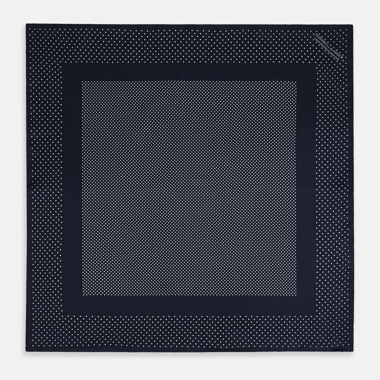 Navy and Grey Dot Silk Pocket Square sold by Turnbull & Asser product image thumbnail 4