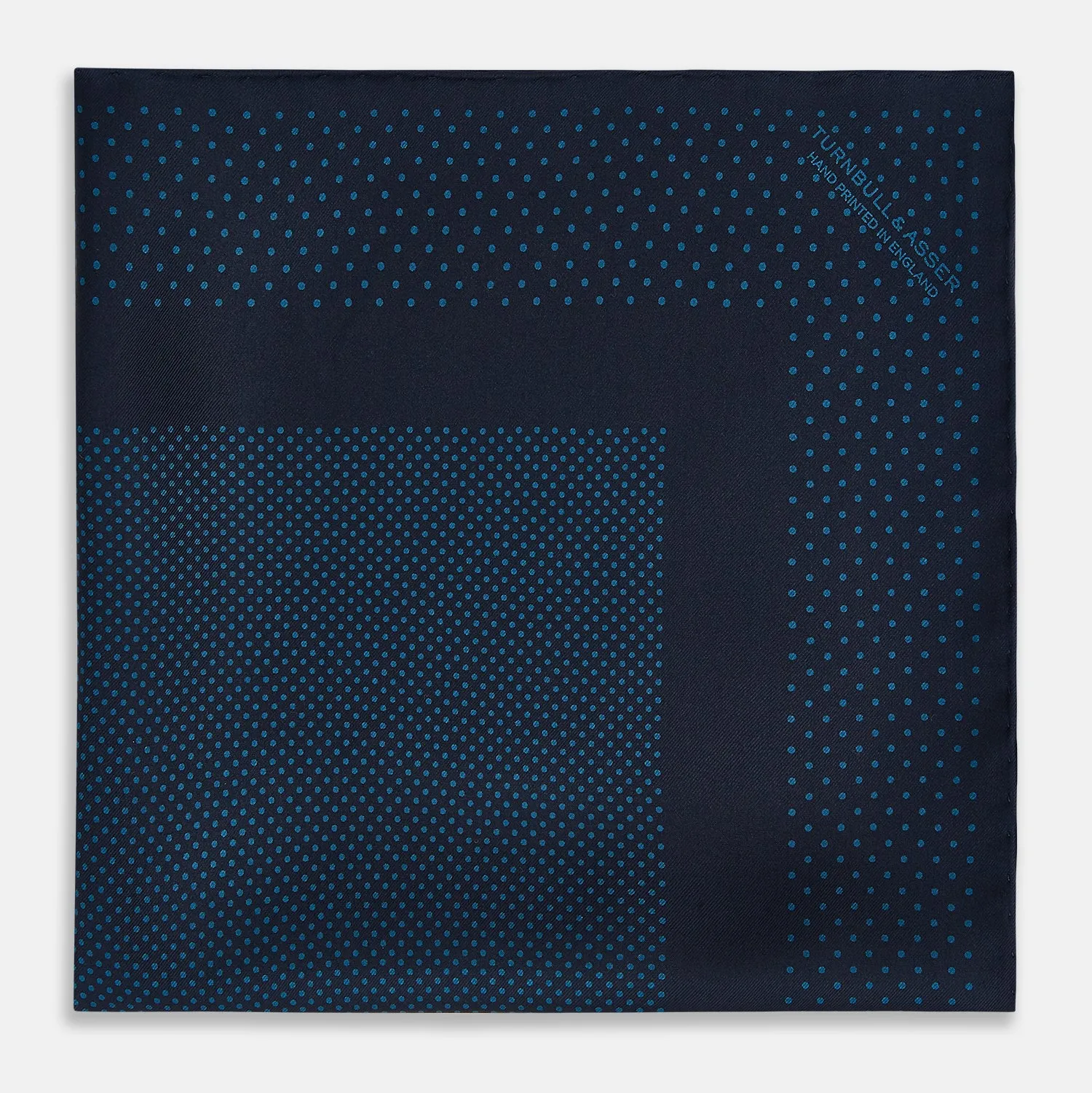 Navy and Blue Dot Silk Pocket Square sold by Turnbull & Asser product image thumbnail 3