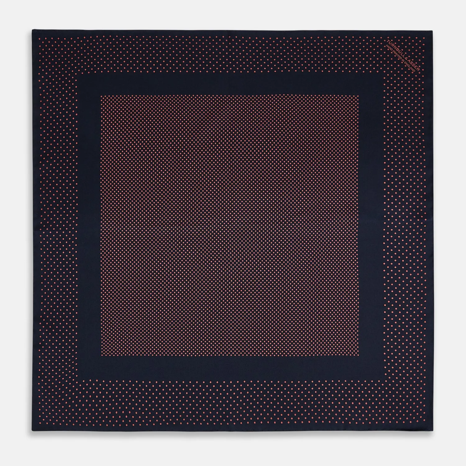 Navy and Orange Dot Silk Pocket Square sold by Turnbull & Asser product image thumbnail 4