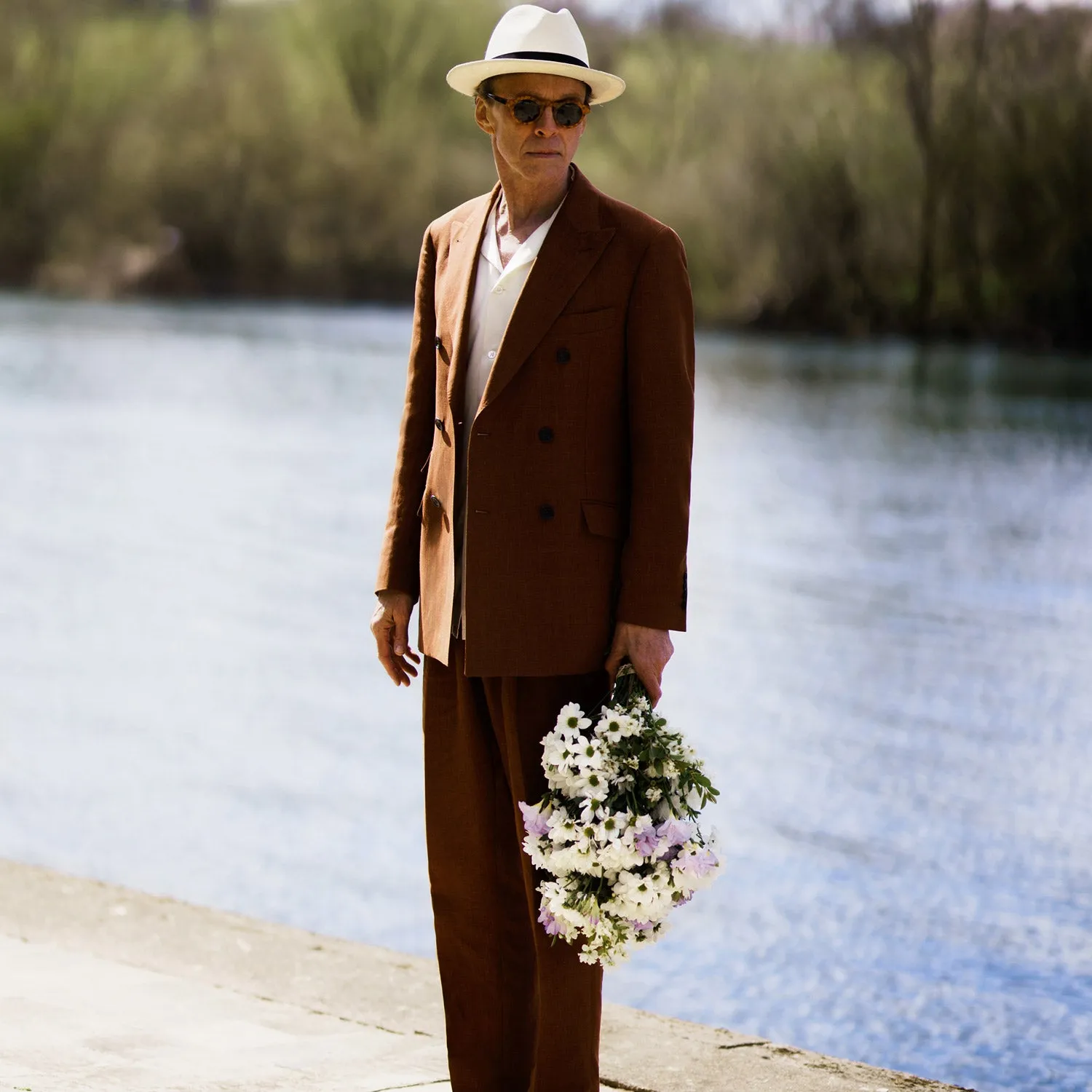 Rust Linen-Wool-Silk Bertie Blazer sold by Turnbull & Asser product image thumbnail 3