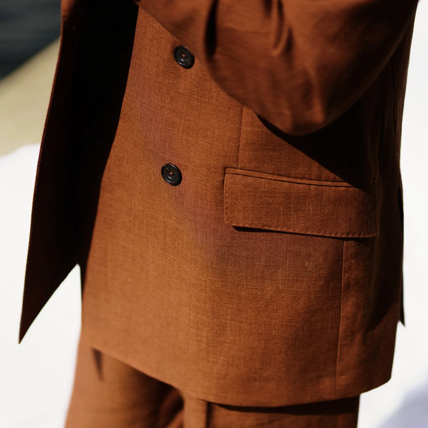 Rust Linen-Wool-Silk Bertie Blazer sold by Turnbull & Asser product image thumbnail 4