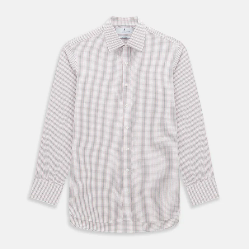 Red and Blue Micro Tattersall Check Mayfair Shirt sold by Turnbull & Asser