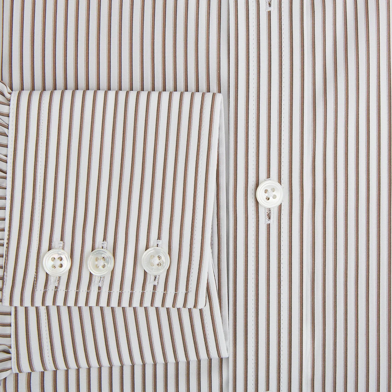Coffee Shadow Stripe Mayfair Shirt sold by Turnbull & Asser product image thumbnail 4