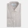 Coffee Shadow Stripe Mayfair Shirt sold by Turnbull & Asser