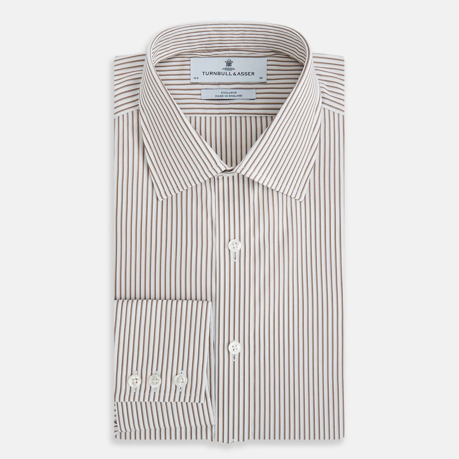 Coffee Shadow Stripe Mayfair Shirt sold by Turnbull & Asser product image thumbnail 5