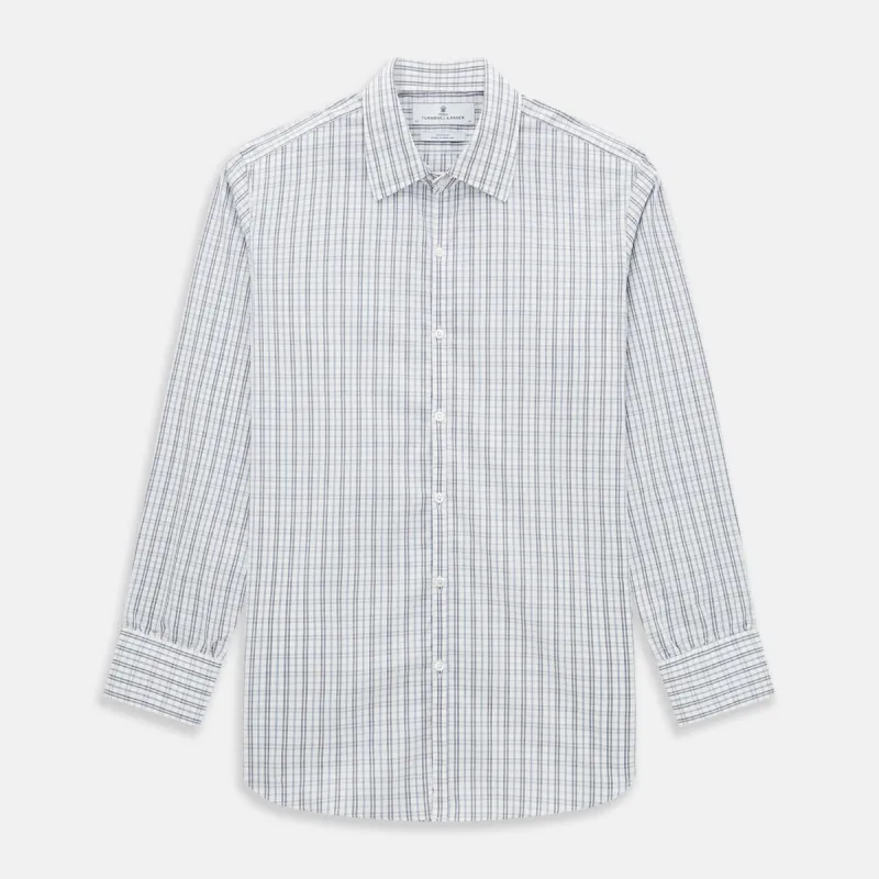 Navy and Blue Multi Tattersall Westminster Shirt sold by Turnbull & Asser