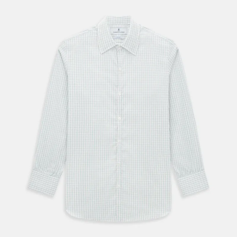 Turquoise and Red Multi Check Westminster Shirt sold by Turnbull & Asser