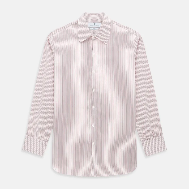 Red Ticking Stripe Westminster Shirt sold by Turnbull & Asser