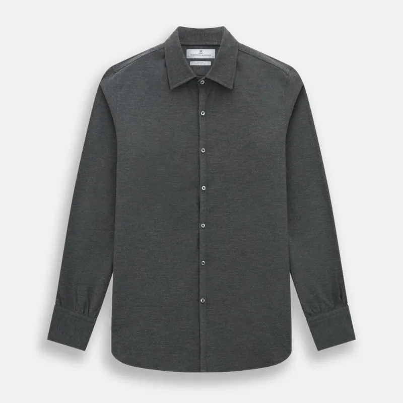 Charcoal Melange Westminster Shirt sold by Turnbull & Asser