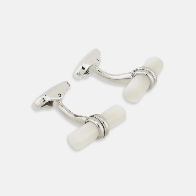 Mother of Pearl Handlebar Cufflinks sold by Turnbull & Asser