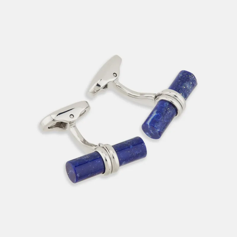 Lapis Lazuli Handlebar Cufflinks made by Turnbull & Asser