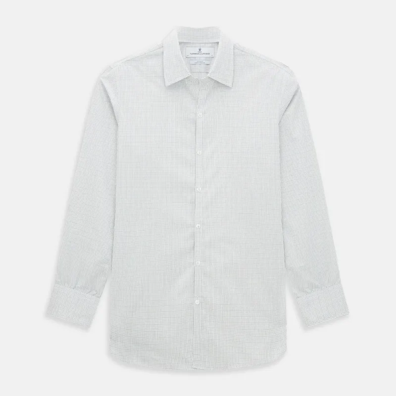 Forest Melange and Red Micro Check Windsor Shirt sold by Turnbull & Asser