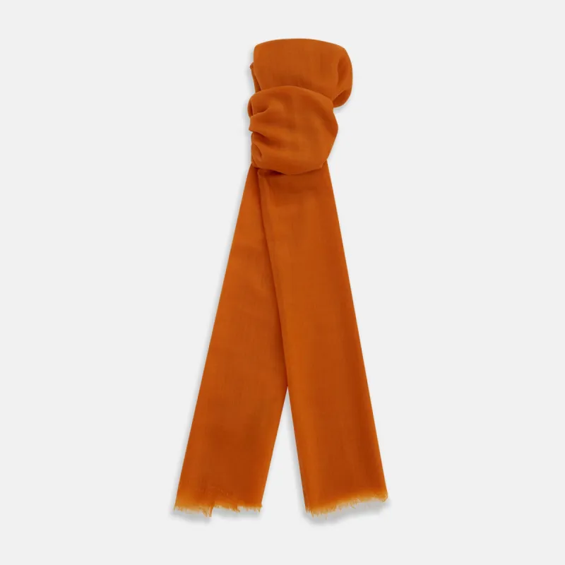 Orange Cashmere Scarf sold by Turnbull & Asser