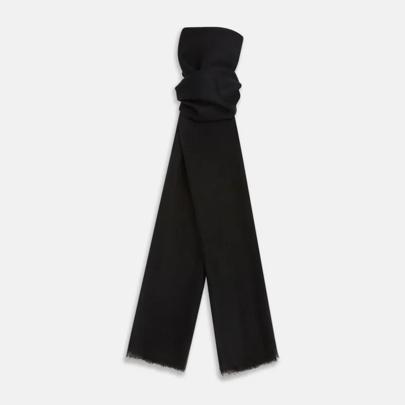 Charcoal Melange Cashmere Scarf sold by Turnbull & Asser