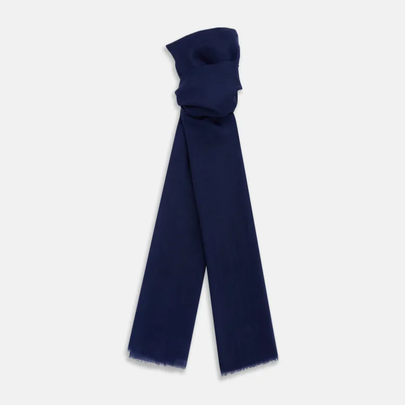 Navy Cashmere Scarf sold by Turnbull & Asser