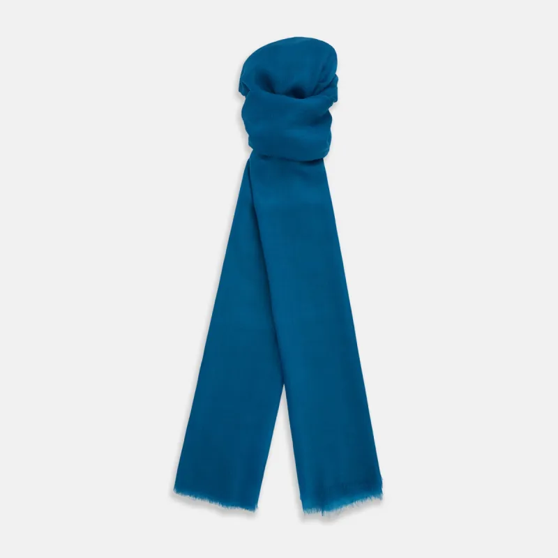 Steel Blue Cashmere Scarf sold by Turnbull & Asser