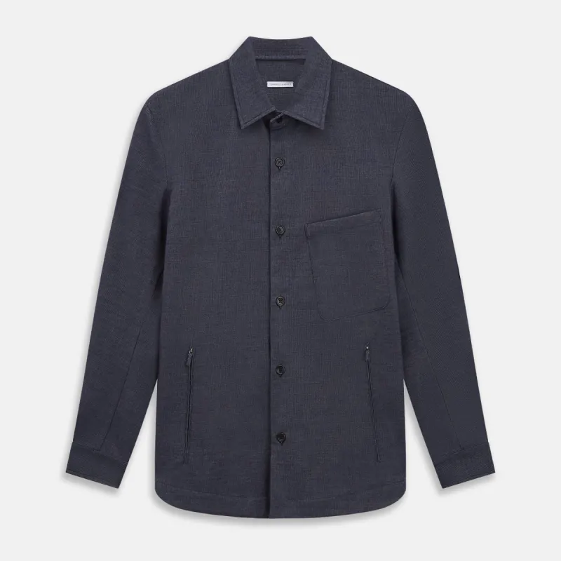 Navy Hampstead Overshirt sold by Turnbull & Asser