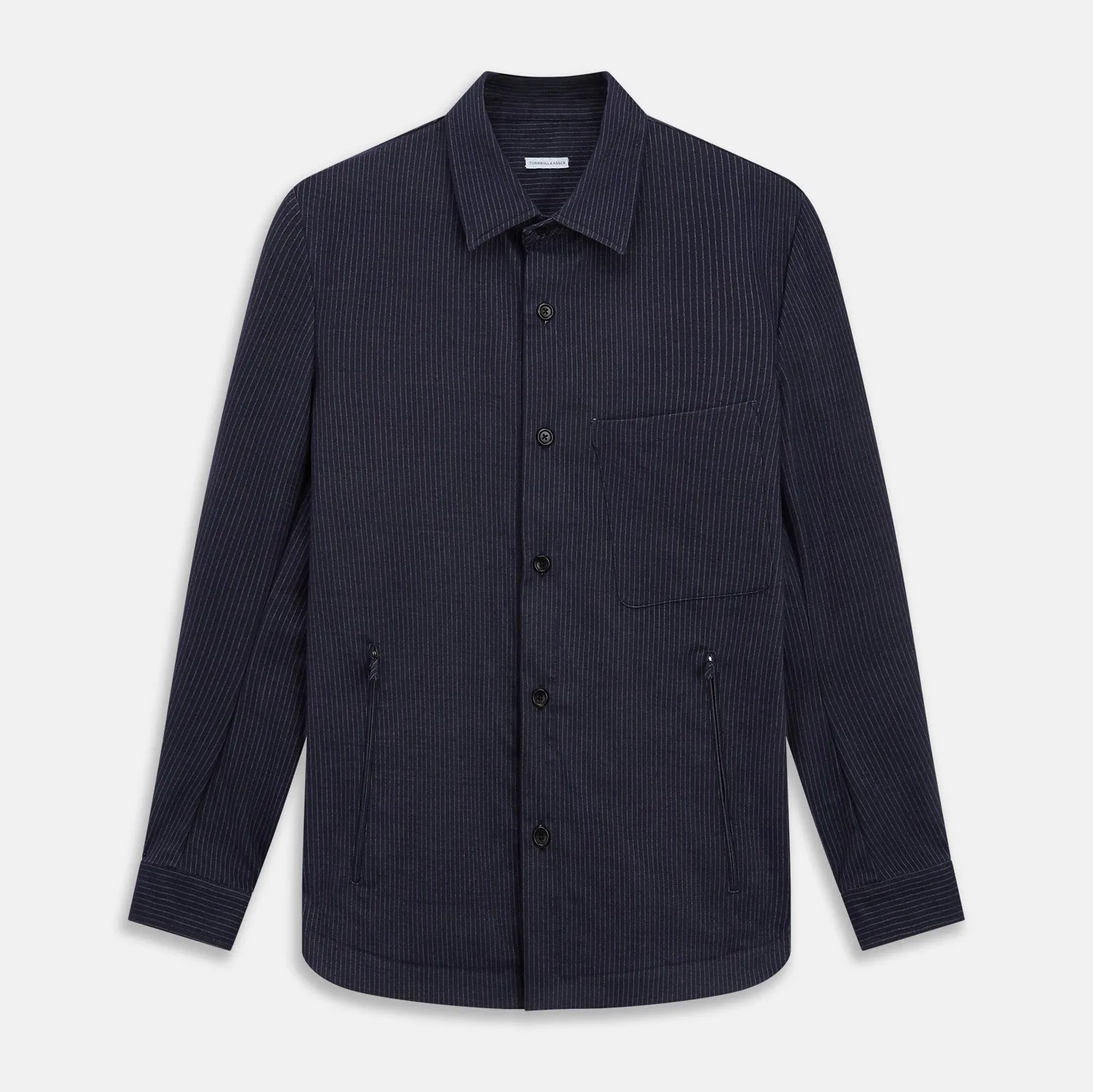 Navy Stripe Hampstead Overshirt sold by Turnbull & Asser