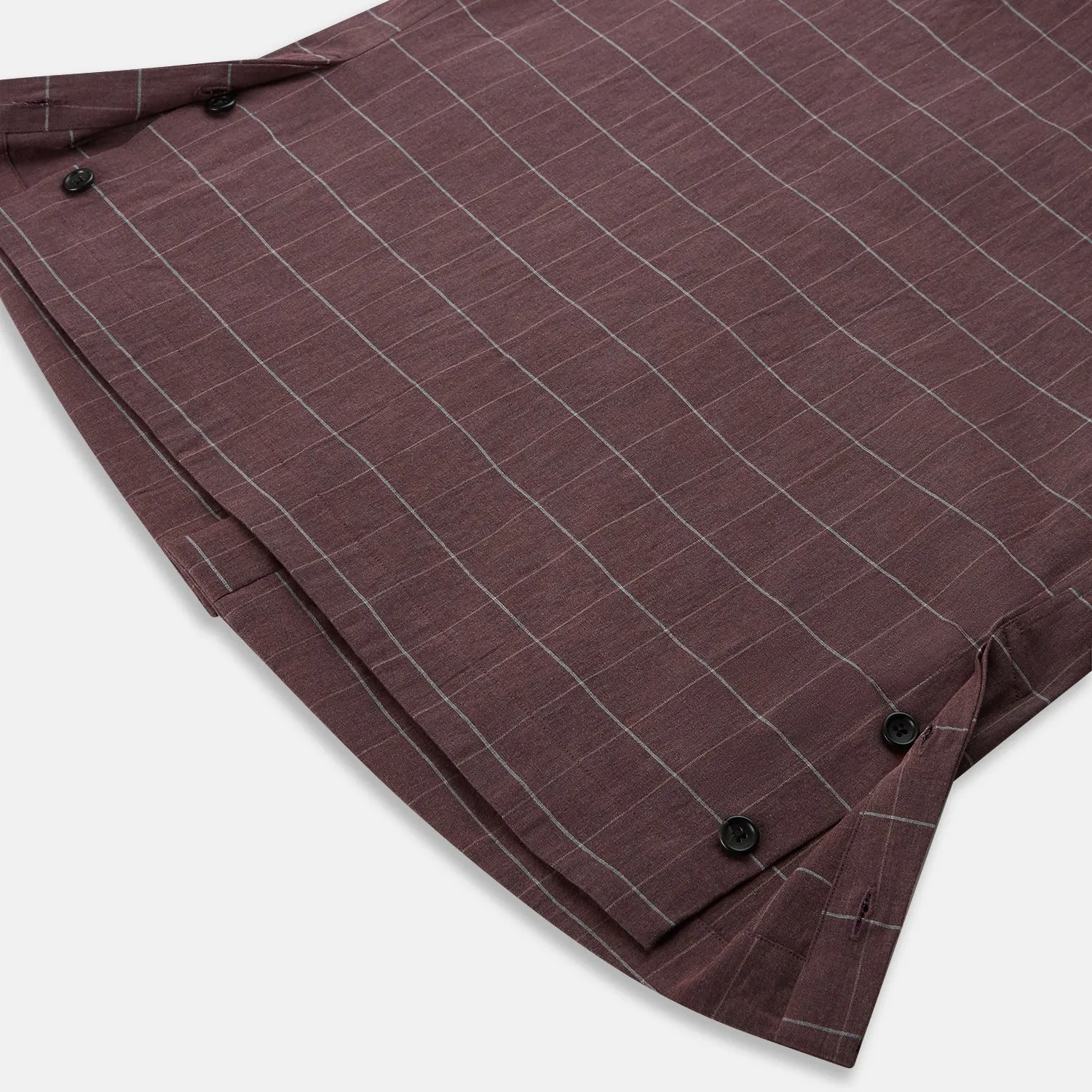 Burgundy Check Hampstead Overshirt sold by Turnbull & Asser product image thumbnail 5