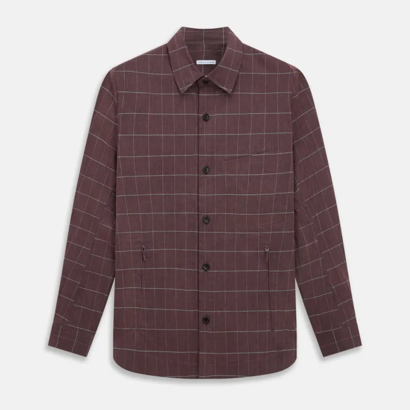 Burgundy Check Hampstead Overshirt sold by Turnbull & Asser