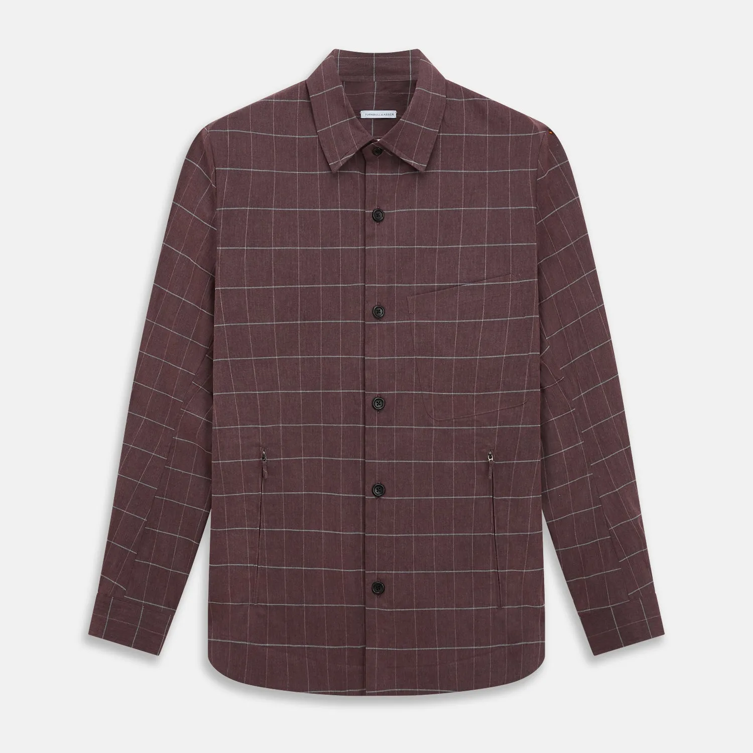 Burgundy Check Hampstead Overshirt sold by Turnbull & Asser