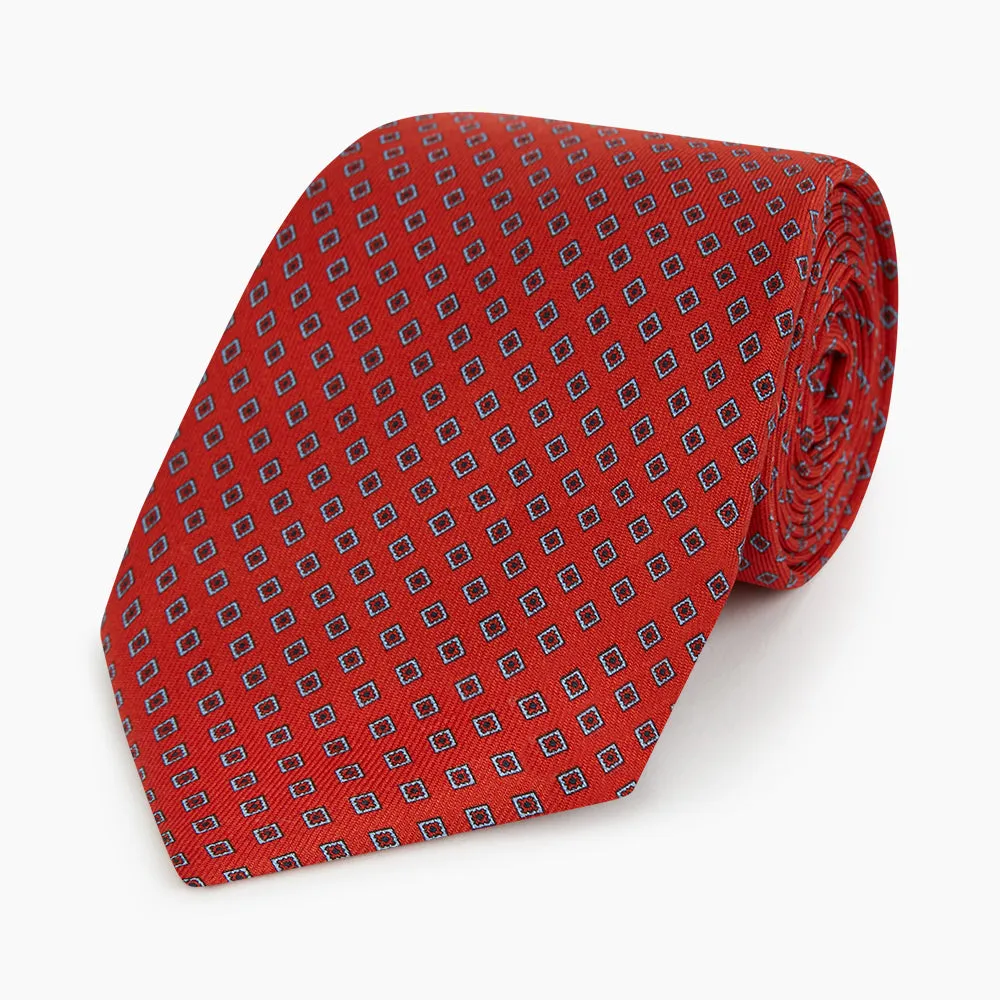 Red and Blue Square-Patterned Silk Tie sold by Turnbull & Asser product image thumbnail 5