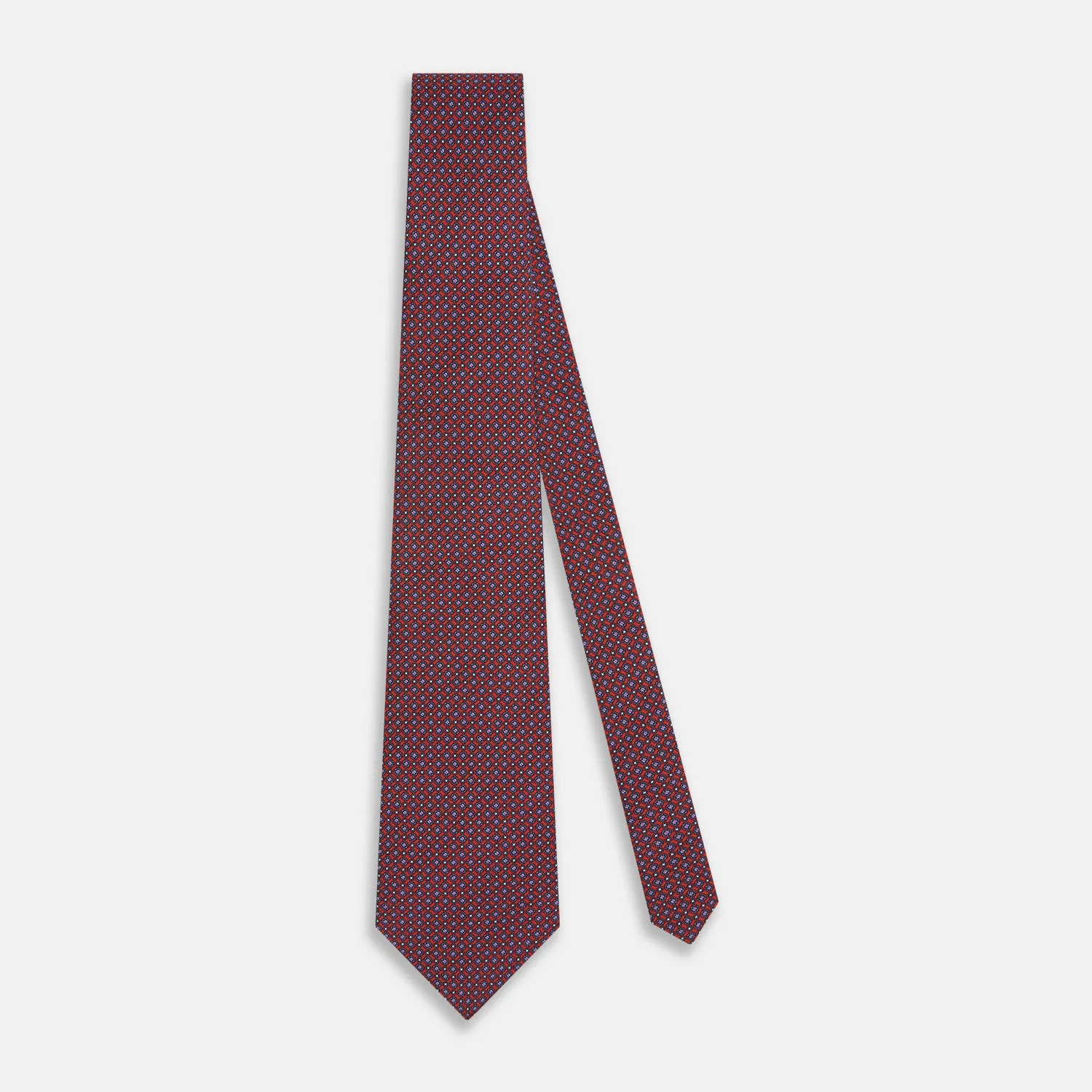 Red Multi-Floral Silk Tie sold by Turnbull & Asser product image thumbnail 2