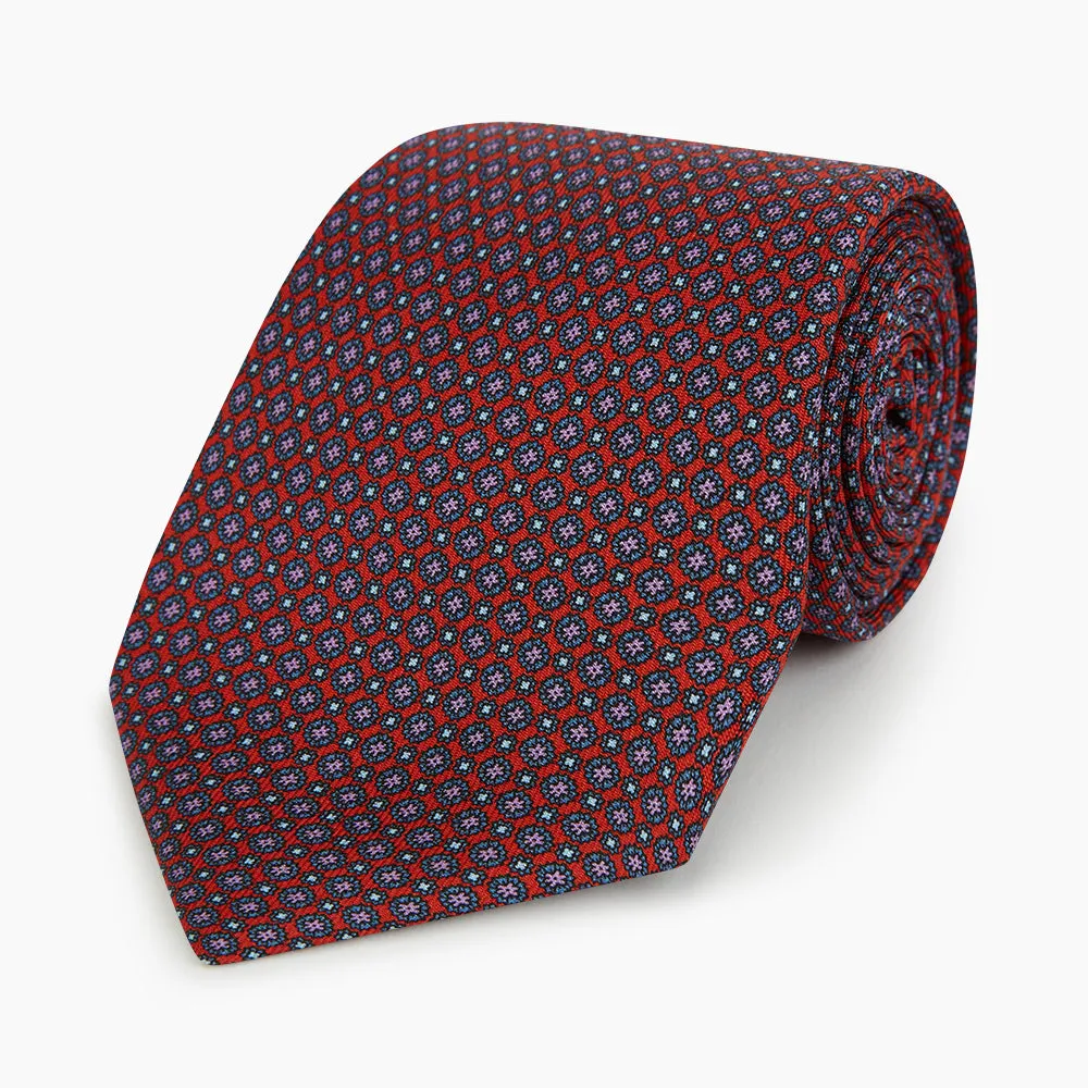 Red Multi-Floral Silk Tie sold by Turnbull & Asser product image thumbnail 5