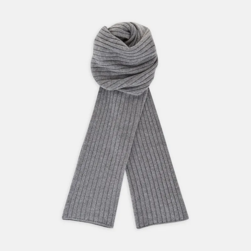 Grey Wool/Cashmere Scarf sold by Turnbull & Asser