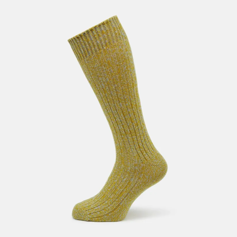 CASHMERE GREEN MULTI 3/4 SOCKS sold by Turnbull & Asser