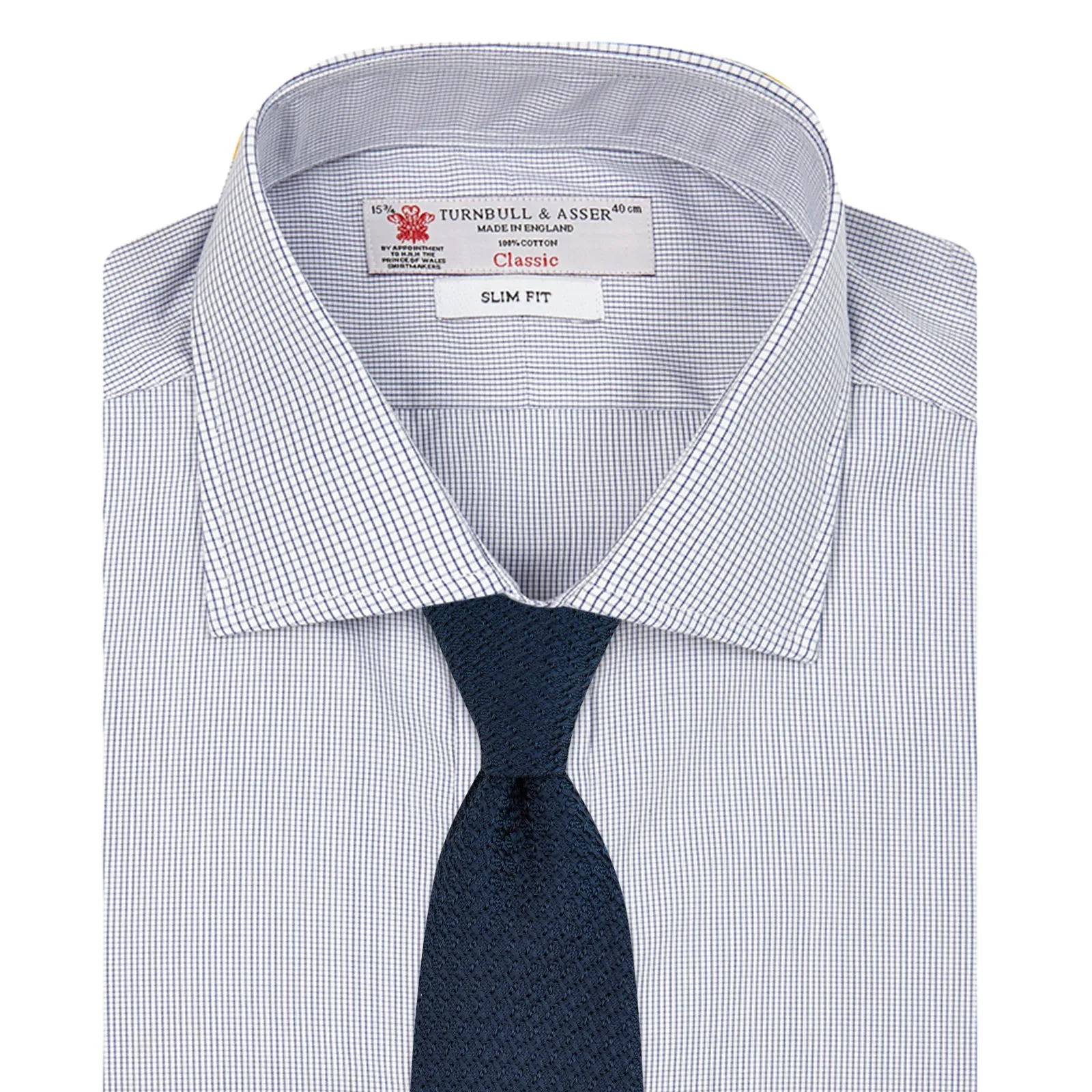 Slim Fit Blue Checked Shirt sold by Turnbull & Asser product image thumbnail 2