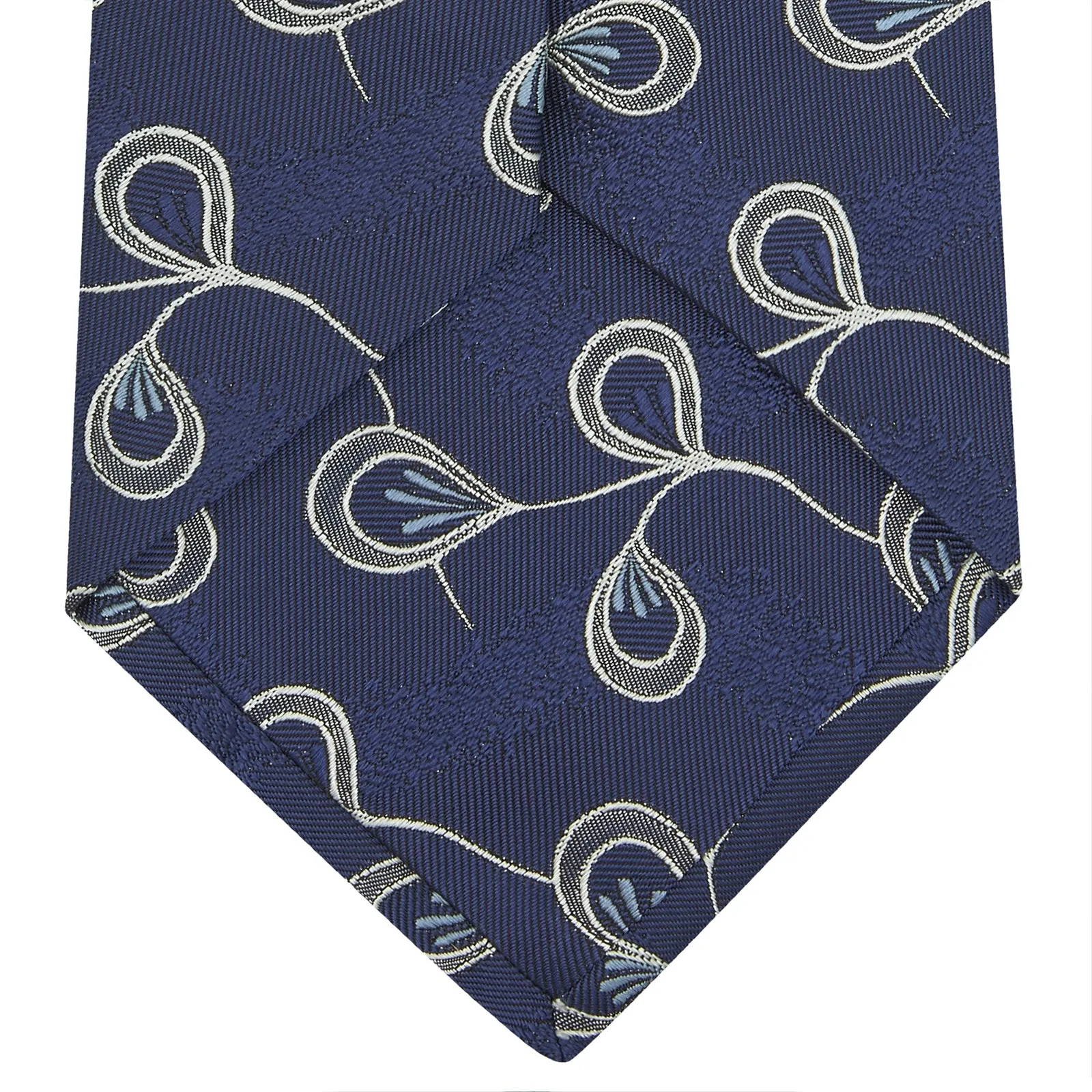 Navy Jacquard Silk Floral Tie sold by Turnbull & Asser product image thumbnail 3