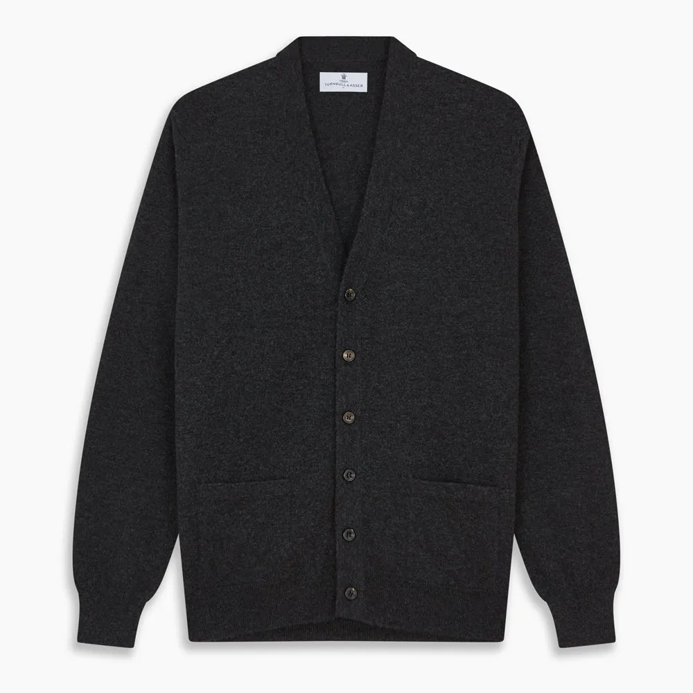 Charcoal Lachlan Cashmere Cardigan sold by Turnbull & Asser product image thumbnail 4