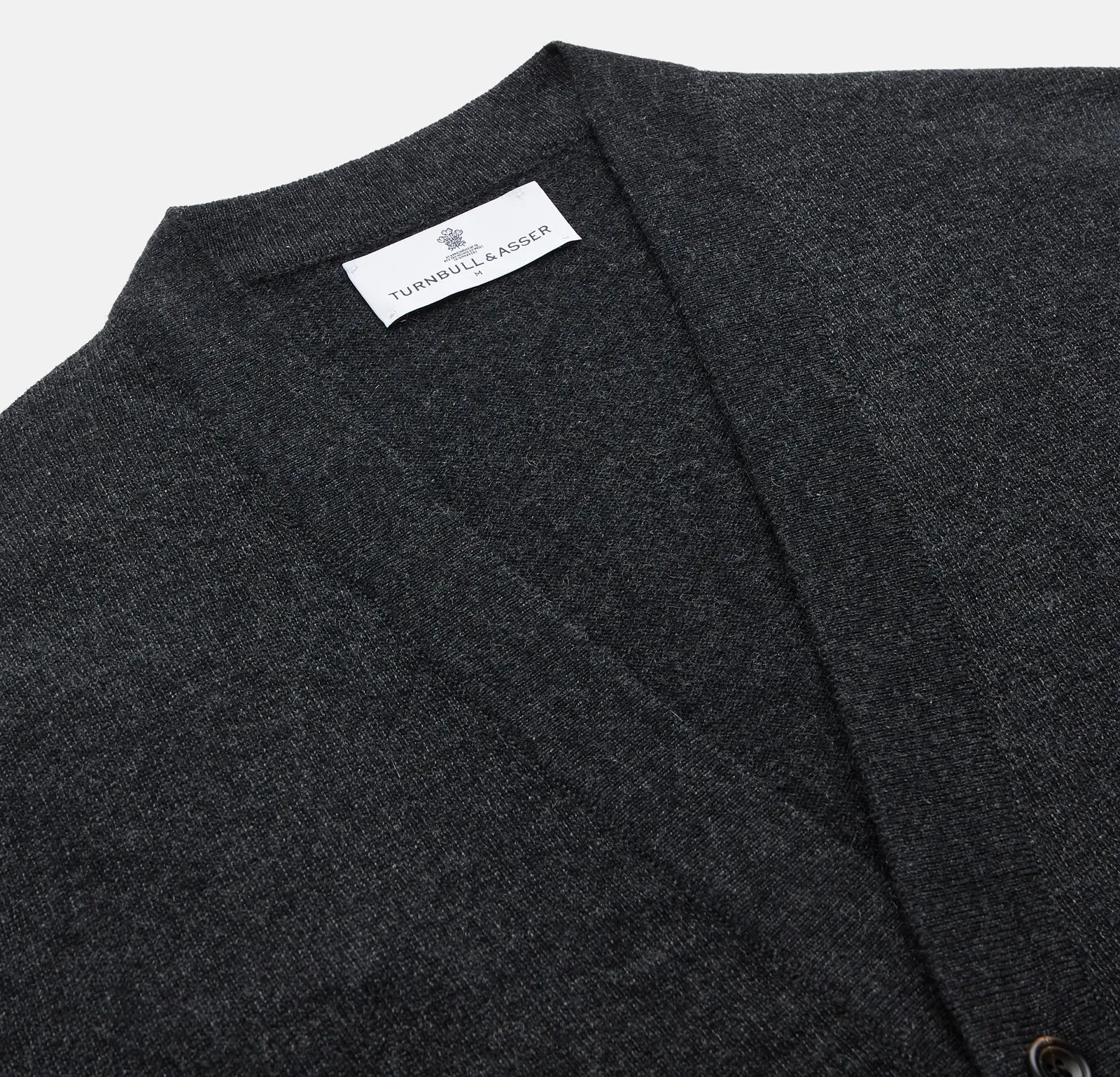 Charcoal Lachlan Cashmere Cardigan sold by Turnbull & Asser product image thumbnail 2