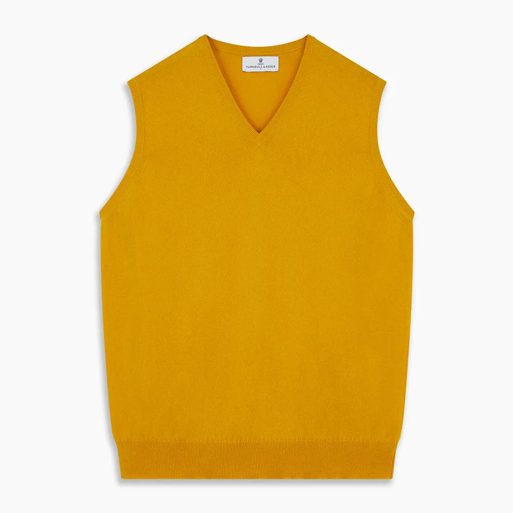 Gold Ifor Cashmere Slipover sold by Turnbull & Asser product image thumbnail 4