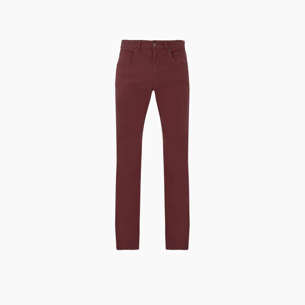 Burgundy Cotton Five Pocket Trousers sold by Turnbull & Asser product image thumbnail 3